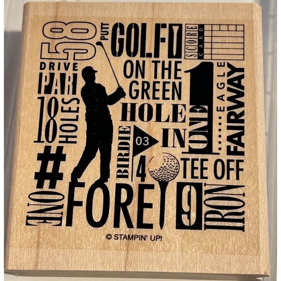 Stampin Up! "On The Green" Golf-Themed Rubber Stamp For Crafts & Scrapbooking - Picture 1 of 3